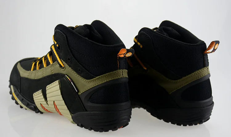 Merrell M Men Professional Outdoor Genuine Leather Hiking Shoes Slip Resistant Warm Mountainner V bottom Medium Cut Sneakers