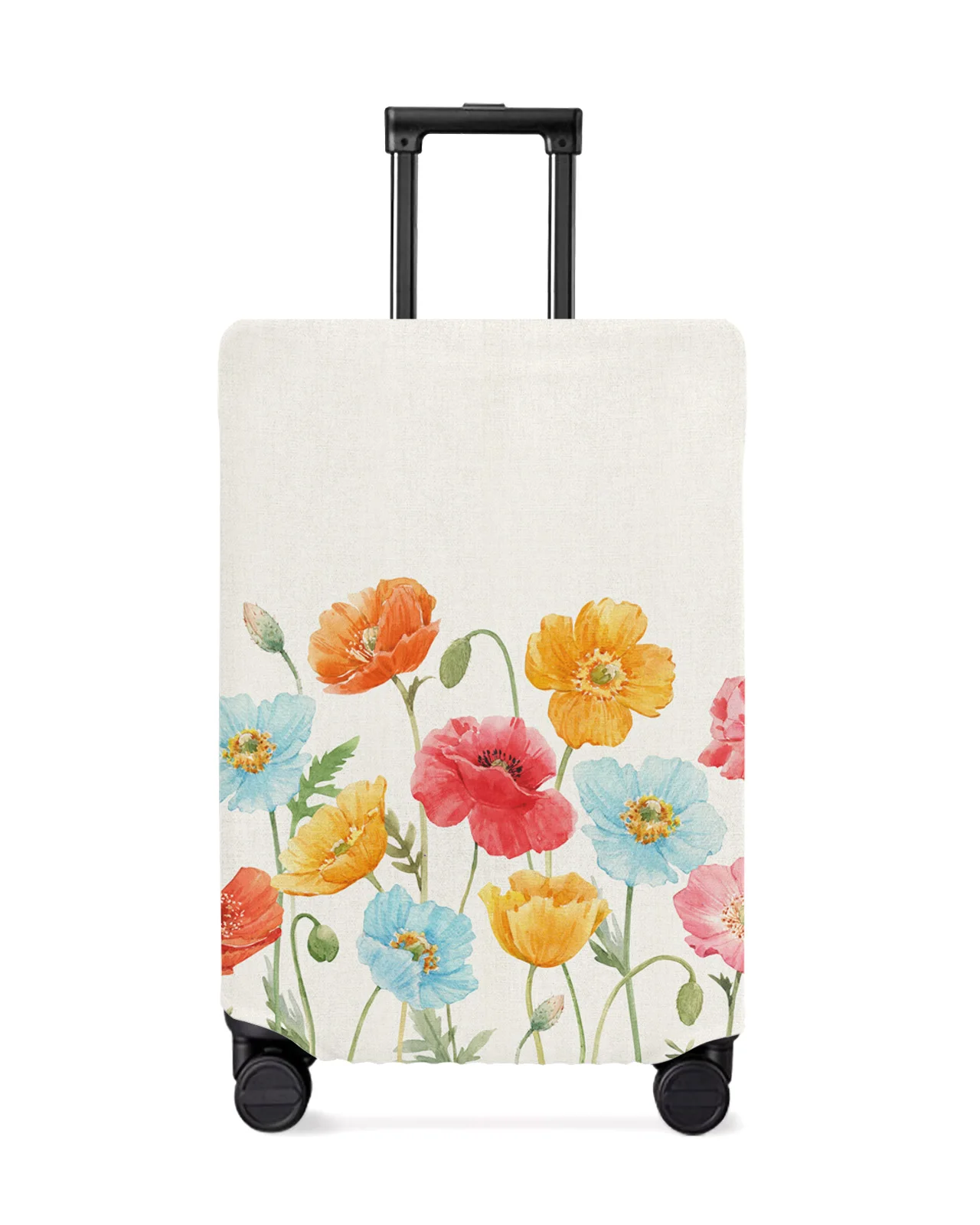 

Watercolor Poppy Flower Travel Luggage Cover Elastic Baggage Cover For 18-32 Inch Suitcase Case Dust Cover Travel Accessories