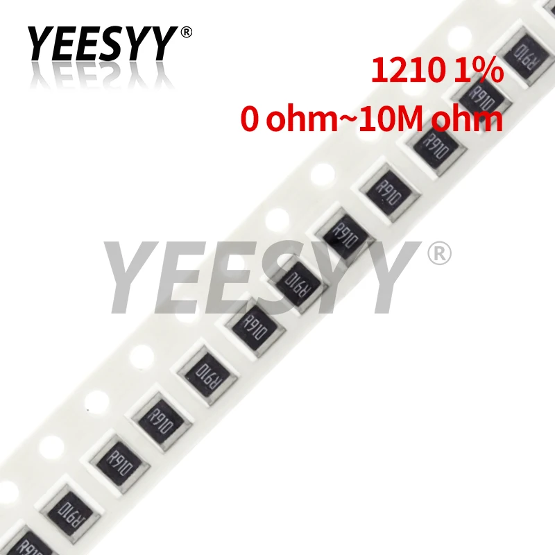 50 шт. 1210 SMD резистор 0R ~ 1 м 1/2 Вт 0 10 1% 100 150 220 Ом 1K 330 K 10K 2 100K 1R 10R 100R 150R 220R 330R 470R