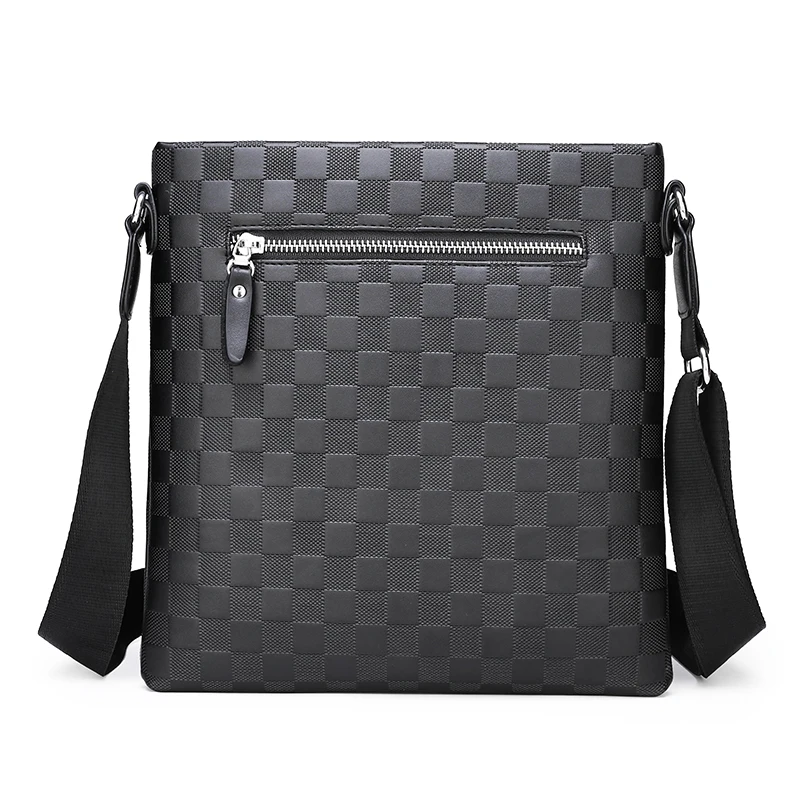Men's Casual Plaid Bag Luxury Fashion Waterproof Boy Designer Messenger Bags Business 2023 Briefcase Korean Style Shoulder Bag