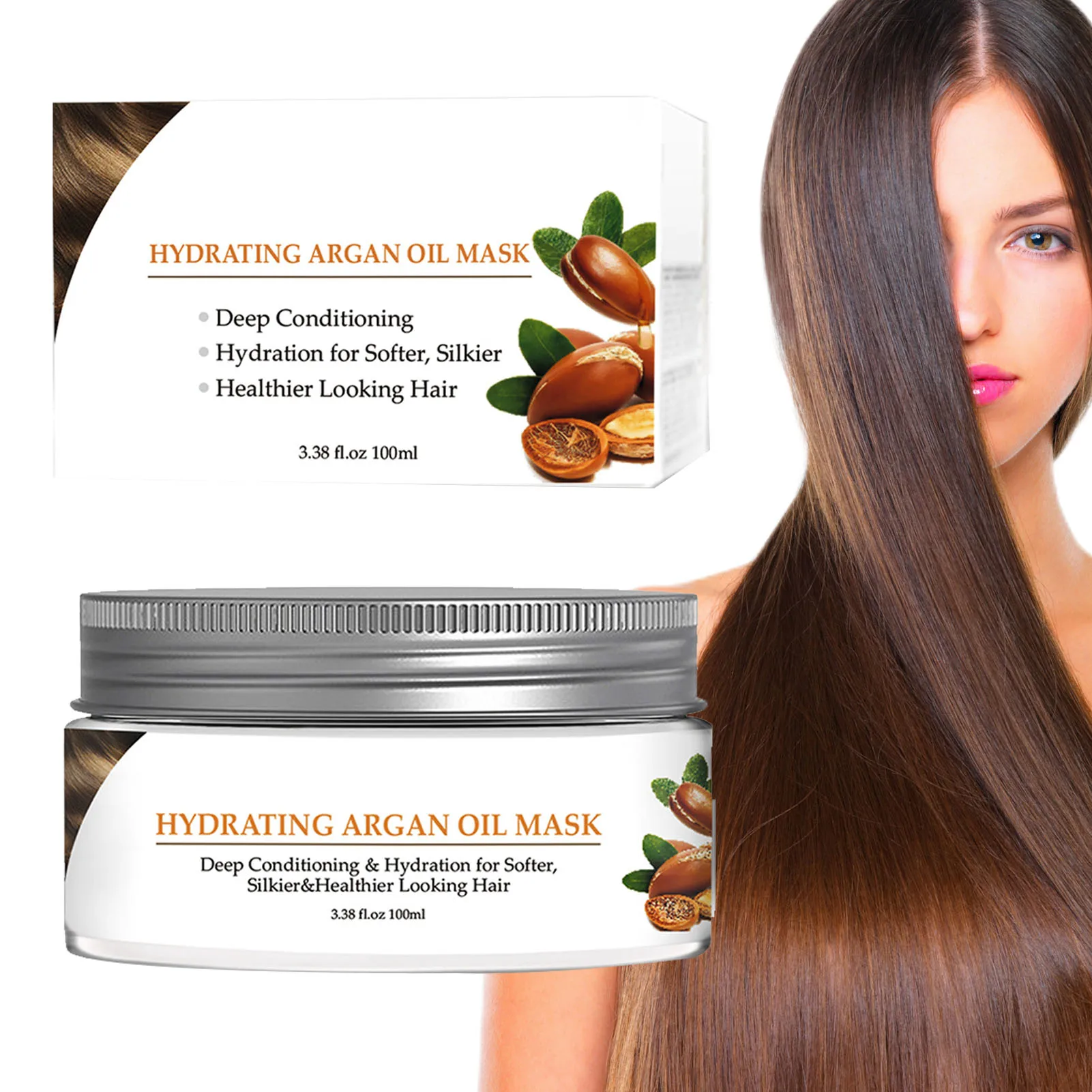 

Softening Hair Conditioner Argan Oil Deep Conditioner Moisturizing Conditioner For Color-Treated Hair Natural Hair Curly Hair
