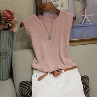 2022 summer fashion woman blouse sleeveless blouse women o neck knitted blouse shirt women clothes womens tops and blouses