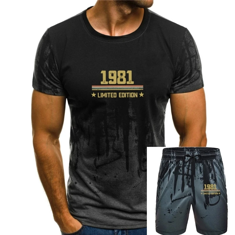 

Novelty 40th Birthday Gifts Ideas Born In 1981 T-Shirts for Men Cotton T Shirts 40 Years Old Short Sleeve Tees Gift Idea Clothes