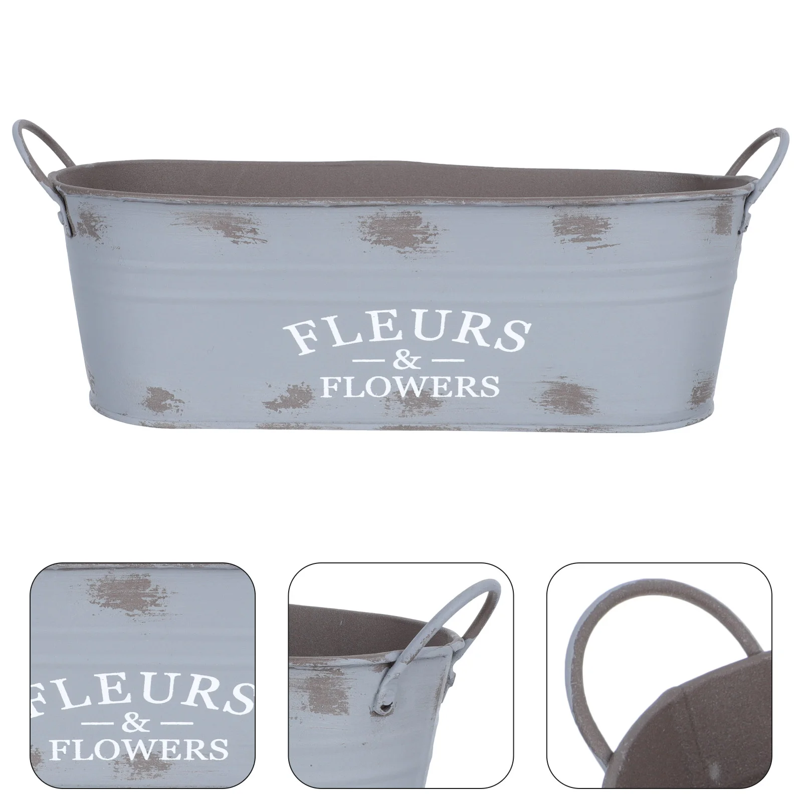 

Flower Planter Bucket Metal Pot Vase Galvanized Farmhouse Iron Tub Box Rustic Tinholder Balcony Window Pots French Retro Pitcher