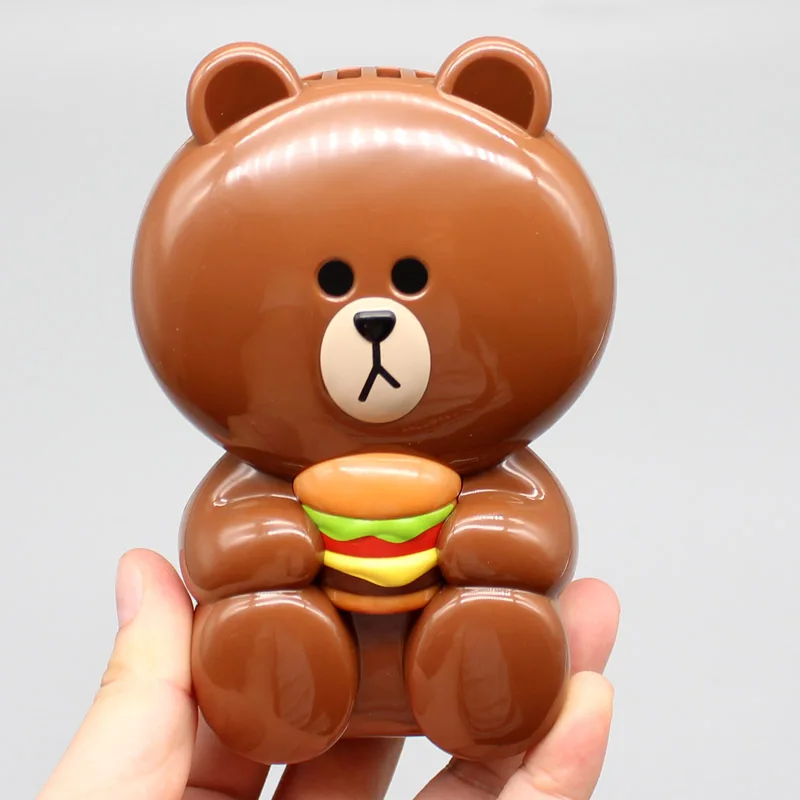 

Kawaii Brown Bear Portable Mini Fan Mcdonalds Q Version Peripheral Student Model Toys Sunmmer Fan Kids Birth Gift Ornament Dolls