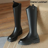 womens high boots fashion woman non slip waterproof winter zipper pu leather knee high boots women chunky platform long boots
