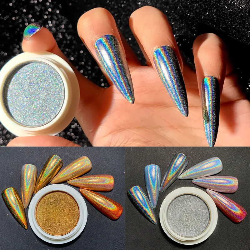 

NEW Nail Glitters Solid Holographics Nail Powders Mirror Bubble Dust Decorations for Nail Art Chrome Pigment DIY Accessories