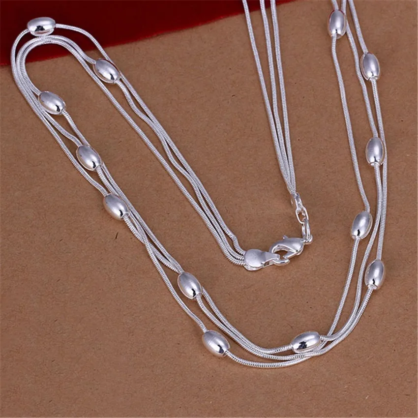

Fashion Silver Color Chain Bead Charms Elegant Women Necklace Fashion Trends Jewelry Cute Wedding Party With