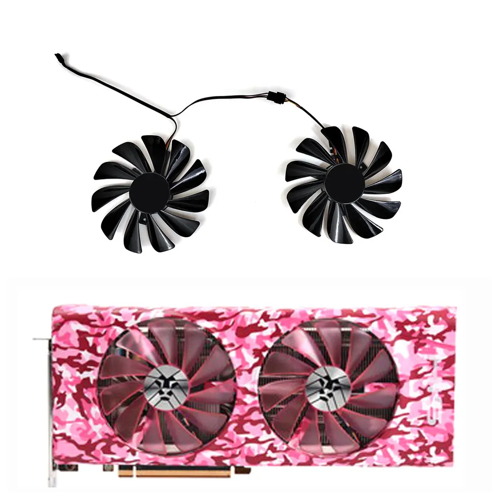 

DIY 95MM 4PIN DC 12V FDC10U12S9-C CF1010U12S RX5700 XT PINK ARM GPU FAN For HIS RX 5700 XT PINK ARM OC Graphics Card Fan