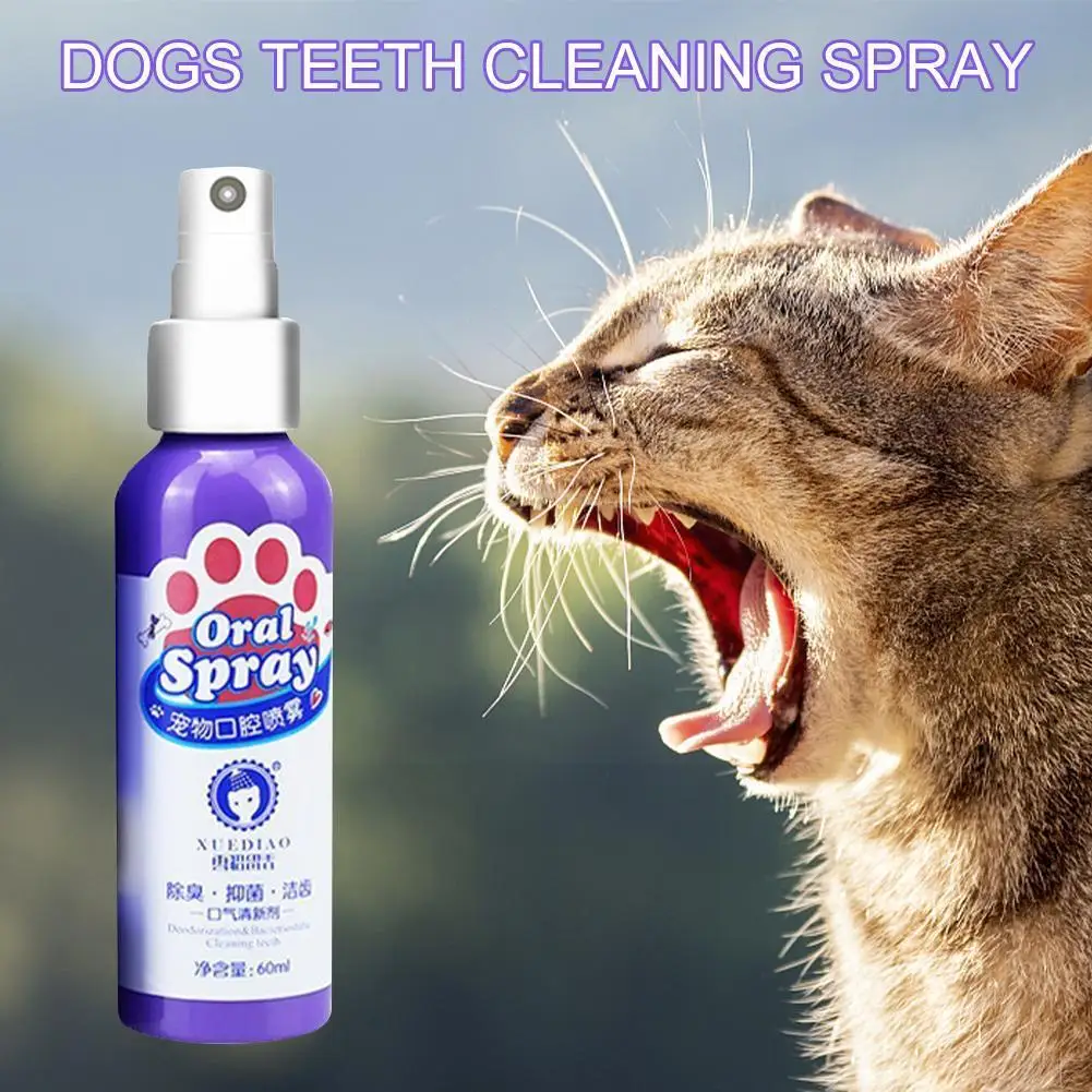

60ml Pet Spray Bad Breath Teeth Cleaning Breath Care Remover Plaque Freshener Holistic W9w0