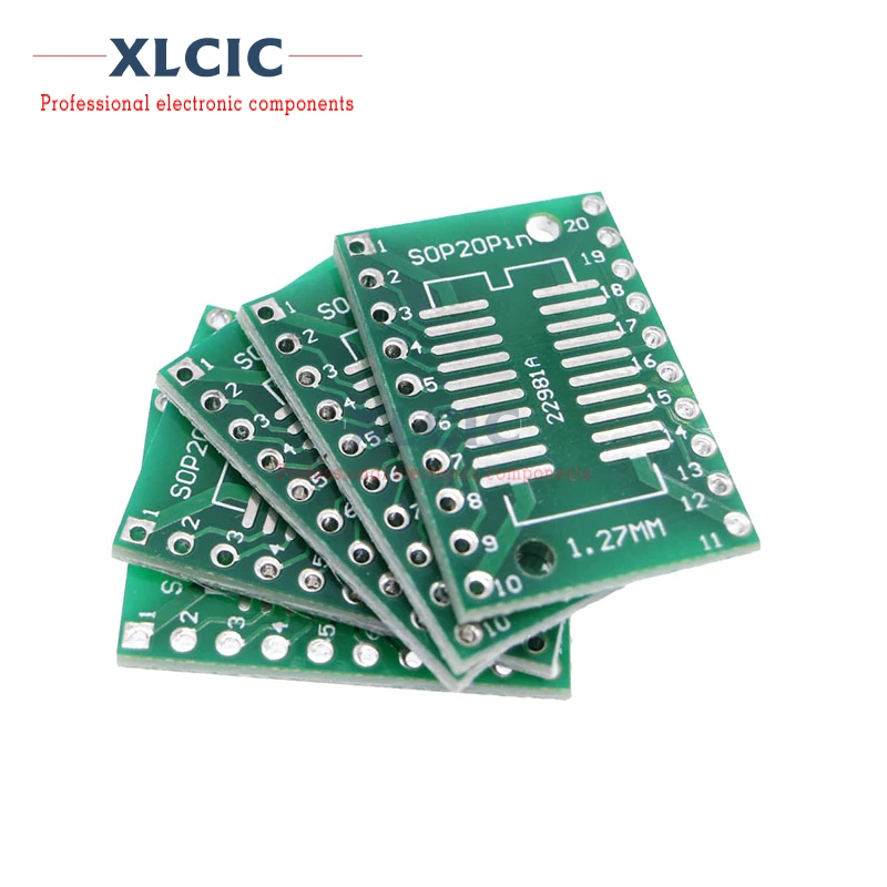 

10PCS TSSOP20 SSOP20 SOP20 SOP-20 To DIP20 PCB Transfer Board DIP Pin Board Pitch IC Adapter Plate Conversion Board 0.65/1.27mm