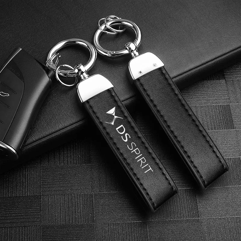 

Car Logo Keyring Leather Metal Keychain Decoration For DS SPIRIT DS3 DS4 DS4S DS5 5LS DS6 DS7 DS9 WILD RUBIS E-Tense DIVINEDS