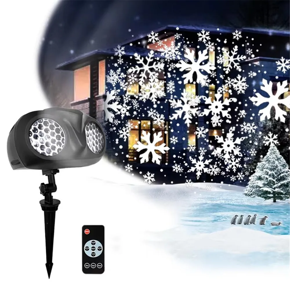 Светодиодный узор снежинки рождественское уличное украшение проекционный свет