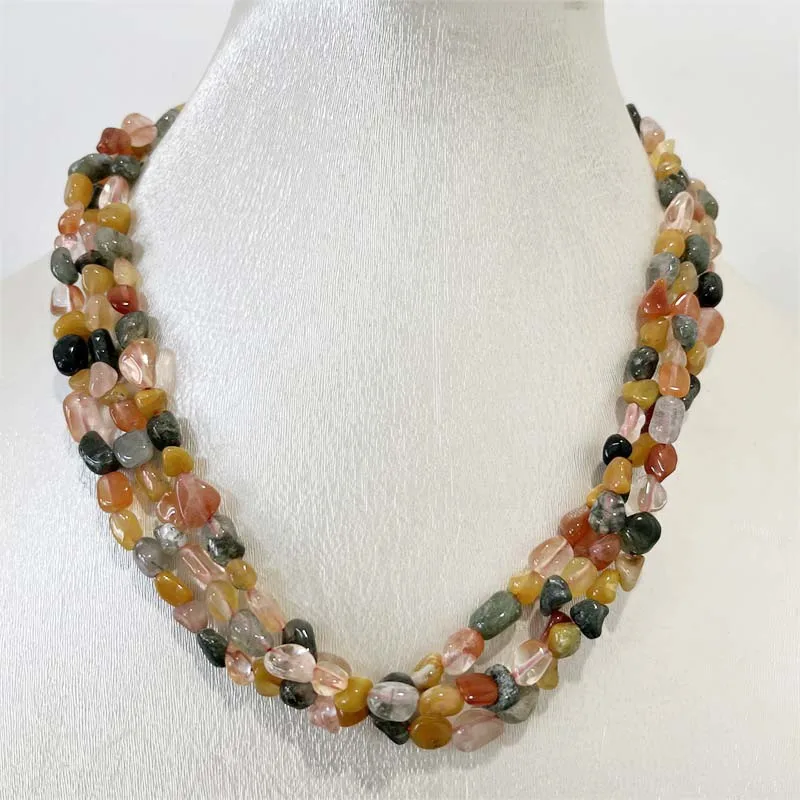 Ful Hair Natural Stone Jewelry Elegant Exquisite Beaded Chain Choker Collier