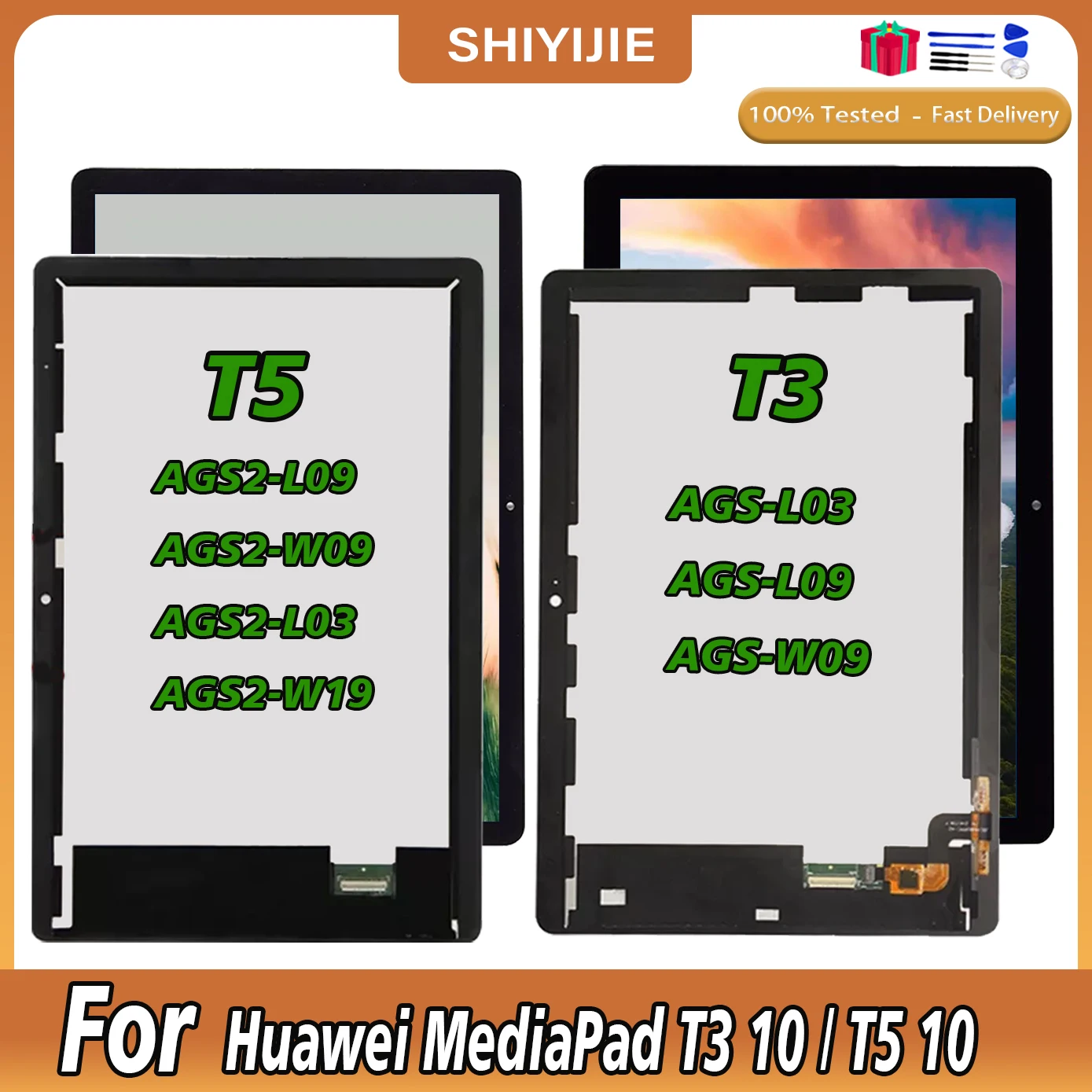 

Display For Huawei MediaPad T3 T5 10 AGS-L03 AGS-L09 AGS-W09 AGS2-L09 AGS2-W09 AGS2-L03 LCD Touch Screen Digitizer Assembly Test
