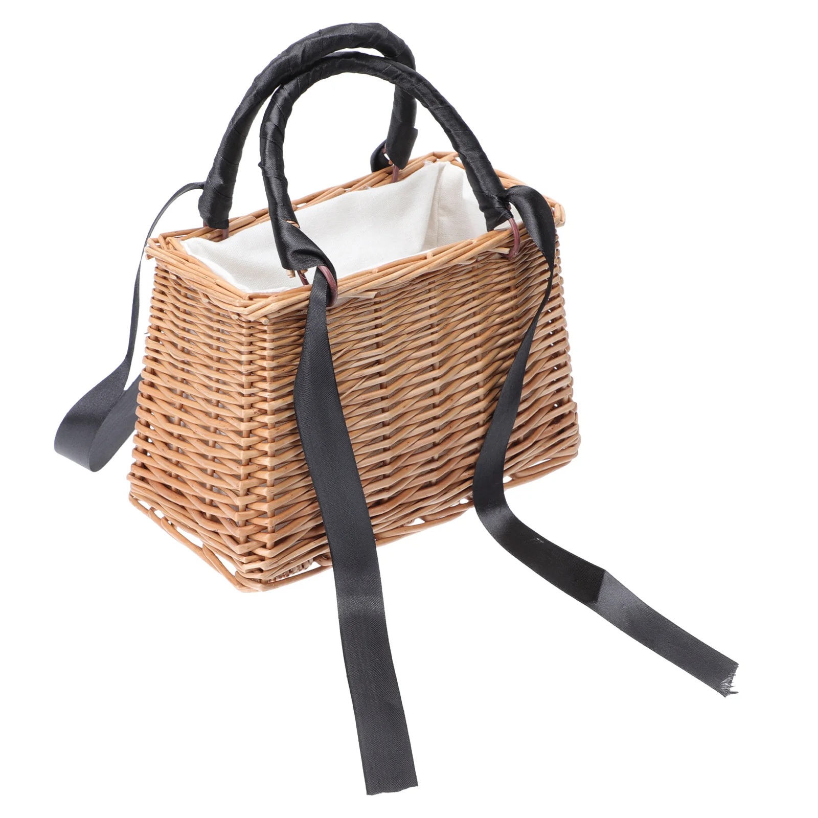 

Women Cross Body Handbags Rattan Flower Basket Gift Storage Container Beach Wedding Cotton Organizer Miss