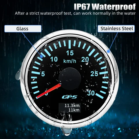 HD 52 мм GPS спидометр 30/60/80/120/200 км/ч Лодка Авто Грузовик Измеритель скорости 7-цветная подсветка с GPS-антенной 9-32 В