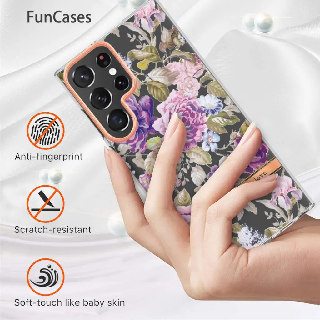 Pink Smartphone Covers For etui Samsung Galaxy S22 Ultra Anime Accessory Case sFor Movil capinha Bumper Sansum