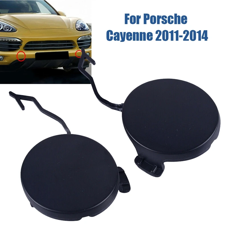

1Pair 95850515500 95850515600 Front Bumper Tow Hook Eye Cap For-Porsche Cayenne 11-14 Trailer Tow Cover Exterior Parts