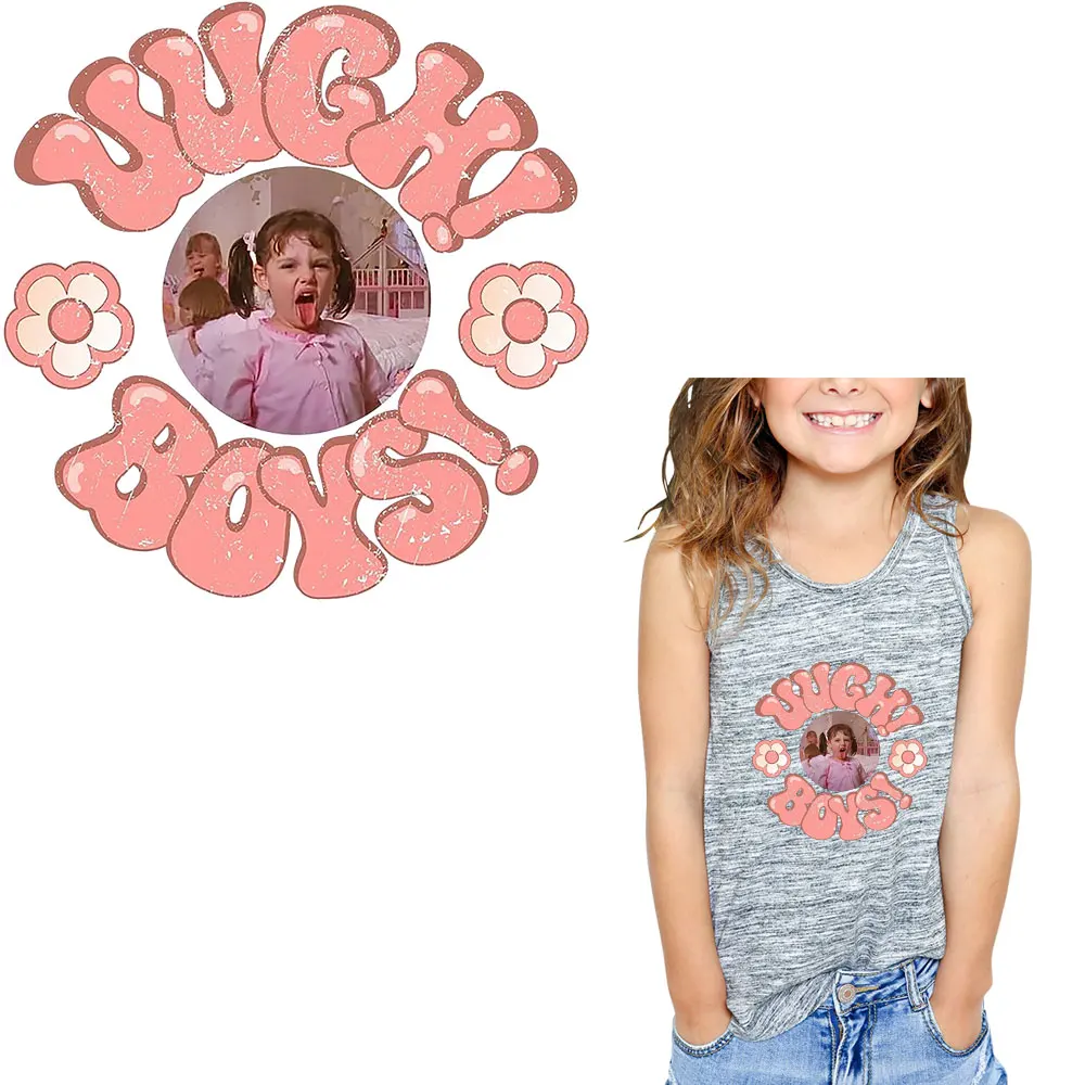 Розовые Симпатичные термоклейкие нашивки для девочек, нашивки для одежды «сделай сам», Детская футболка, термоклейкие нашивки, худи, наклейка, аппликация