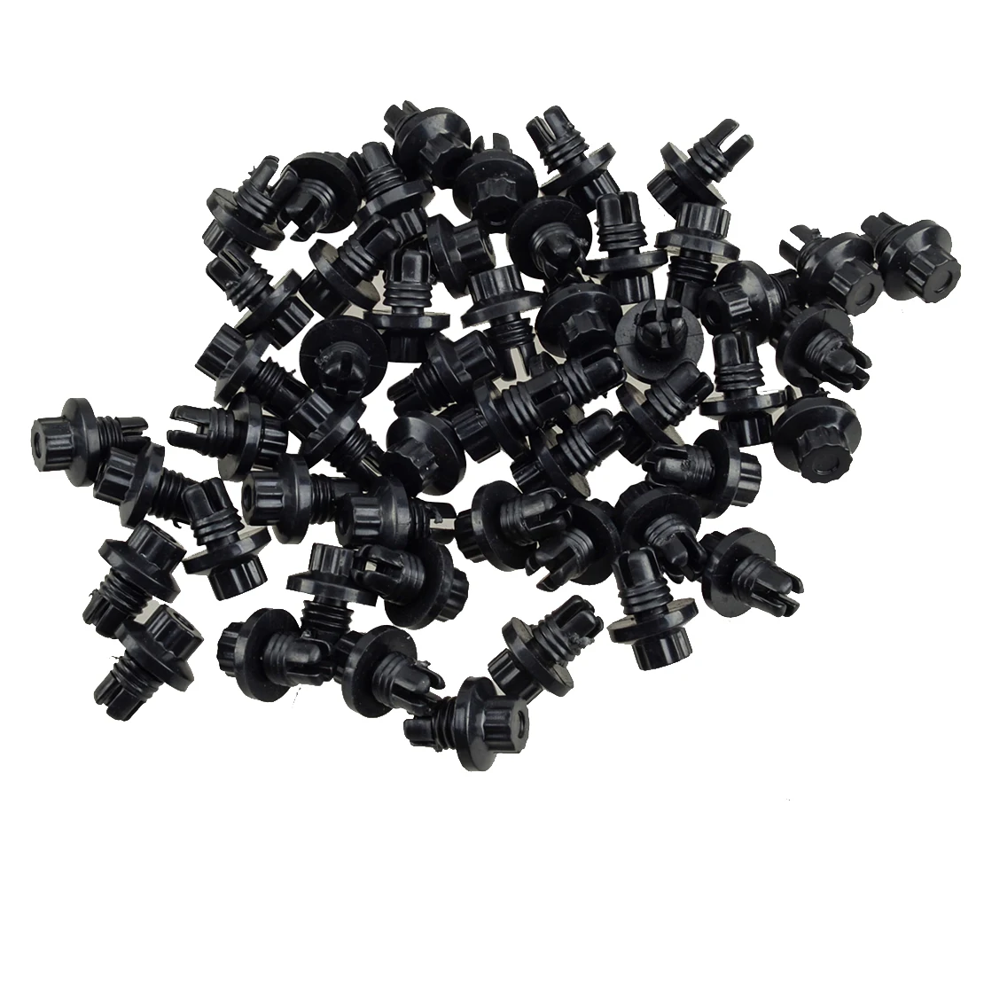 

50pcs 14mm Car Black Wheel Rivets Rim Lip Nut For 7.6mm Hole Decoration Nylon