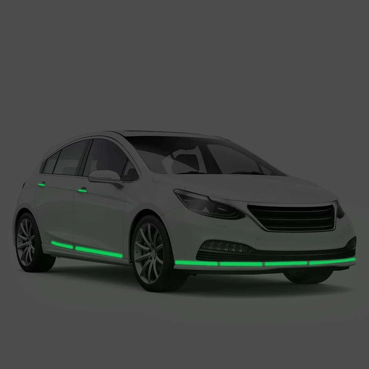 

2m Luminous Car Safety Warning Tape Car Fluorescent Stickers Door Reflective Stickers Bumper Reflective Stickers Car Decoration