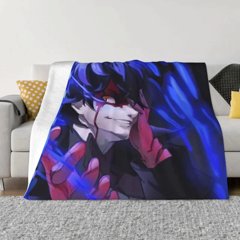 

Одеяло для игр Persona 5 P5, Фланелевое украшение, Крутое портативное домашнее покрывало Joker