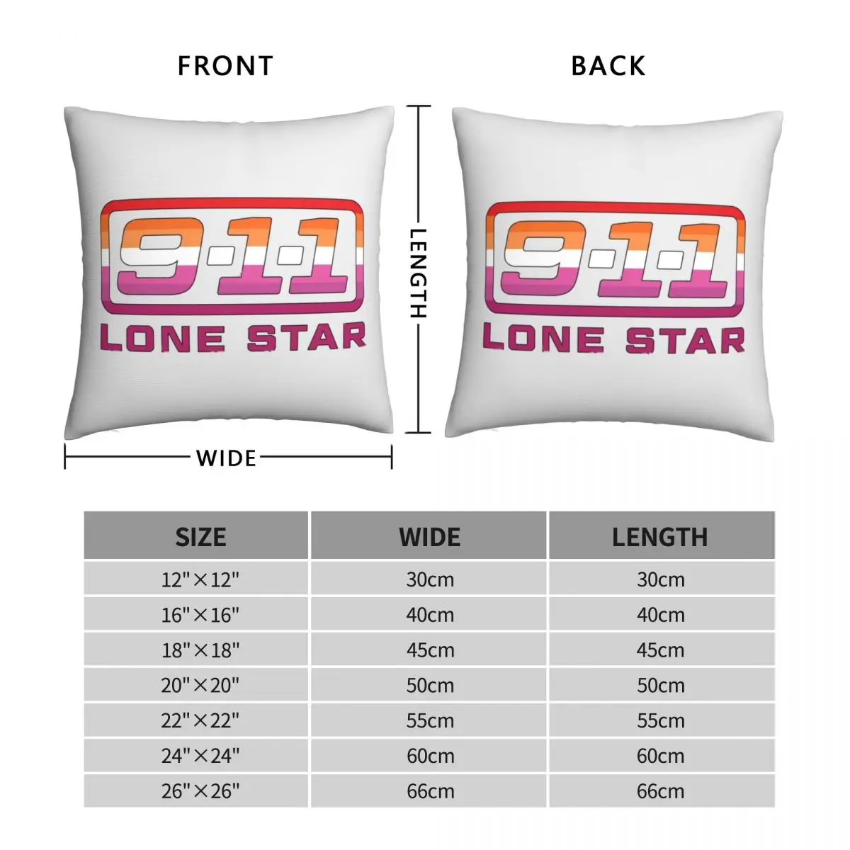 9-1-1 одиночная Звезда логотип квадратная наволочка полиэстер бархатная Подушка