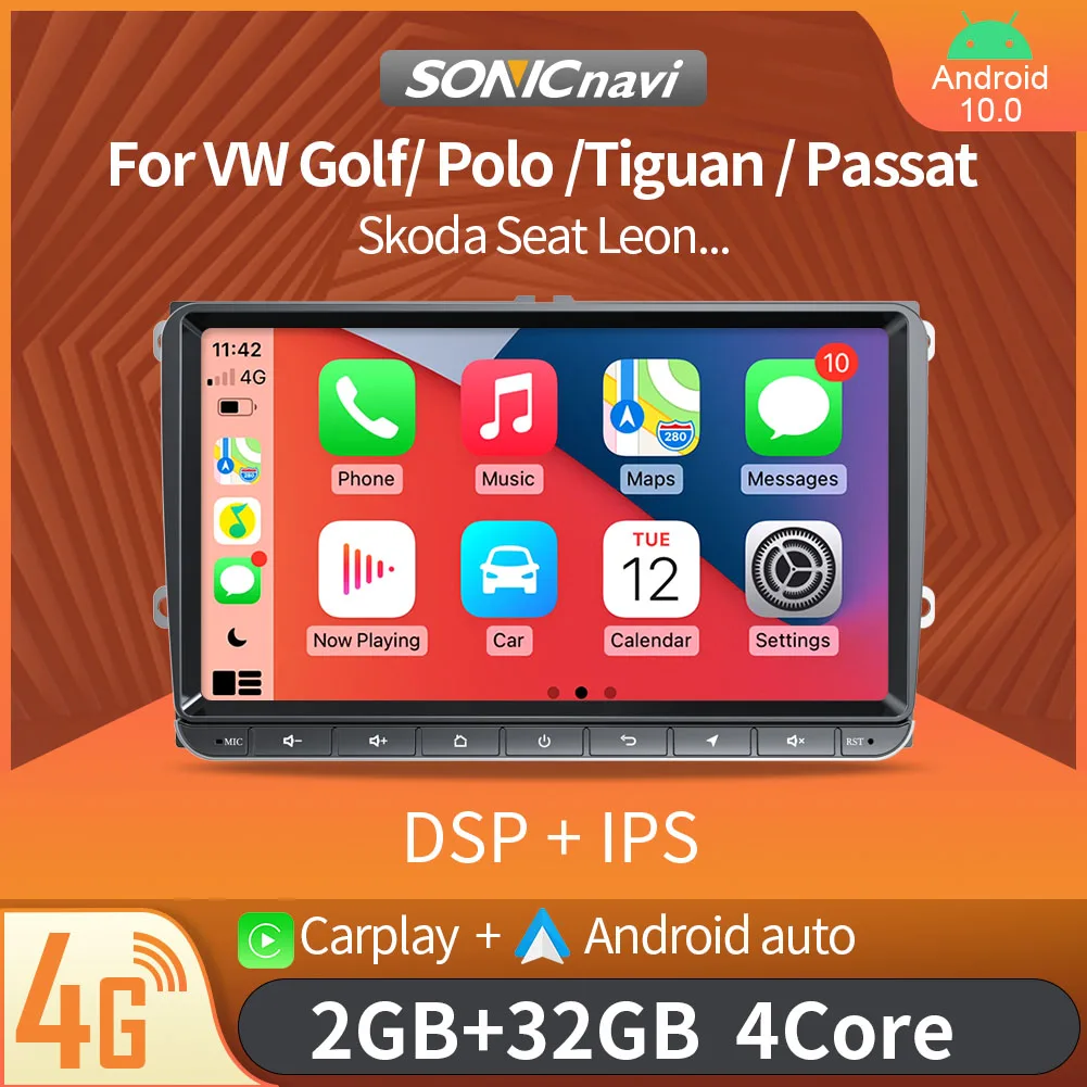 2din Android для Volkswagen VW Polo Jetta Skoda Octavia 2 Golf 5 7 Touran Автомагнитола мультимедийный плеер