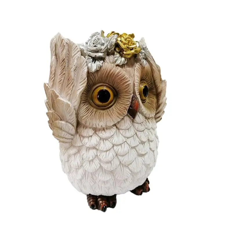 

Owl Ornament Funny Resin Bird Animal Owl Statue Decorations With Hand Written Signs For Desktop Home Offices Bars Shelf Bedroom