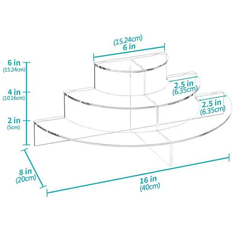 Подставка для выпечки тортов акриловая витрина столешница в форме полумесяца