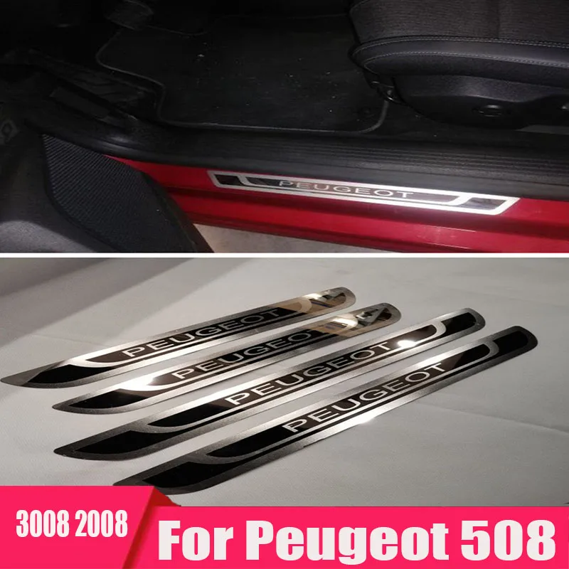 

For Peugeot 5008 3008 2008 508 301 307 Welcome Pedal Modification Threshold Strip Car Decoration Car Accesories Interior