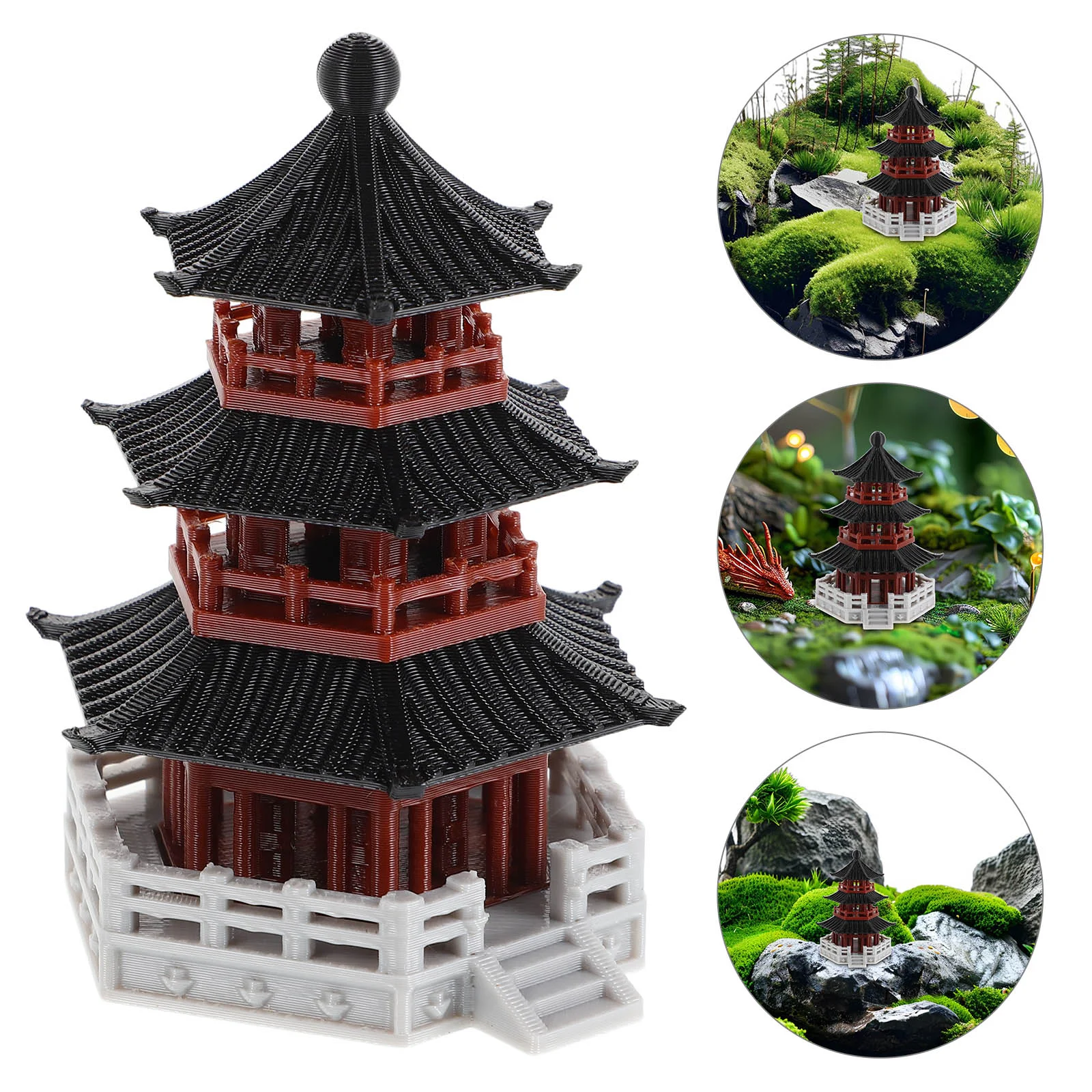 

Мини-пагода из пластика светло-коричневого цвета