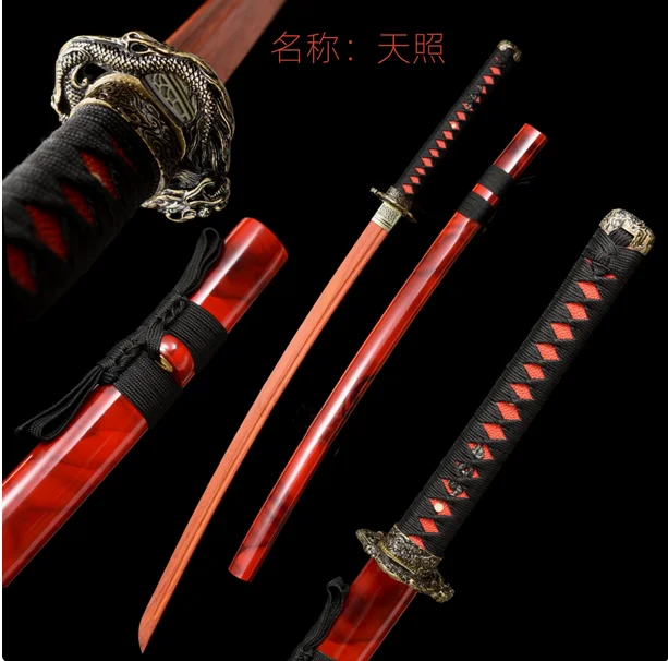 103cm Quality Japanese Samurai Katana Iaito Training Sword Log Rosewood/Wenge/Resin Blade Lacquered Solid Hardwood Saya Unsharp
