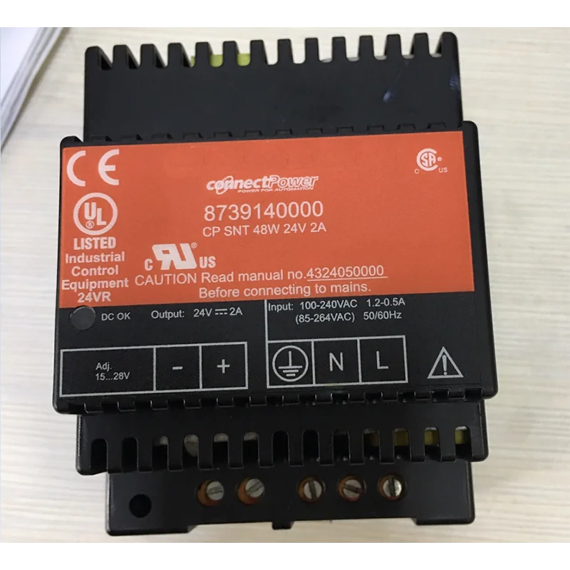 For Weidmüller 8739140000 CP SNT 48W 24V 2A Rail Switching Power Supply Single Phase 100% Tested BeforeShipment.