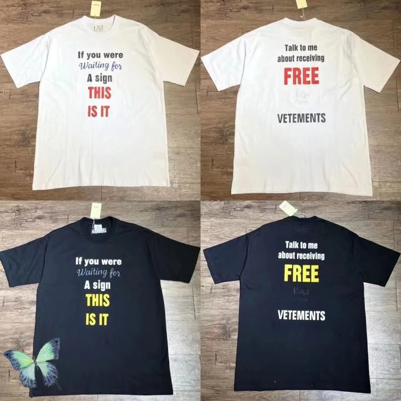 

Letter Print Oversize High Quality Vetements T-shirt White Black