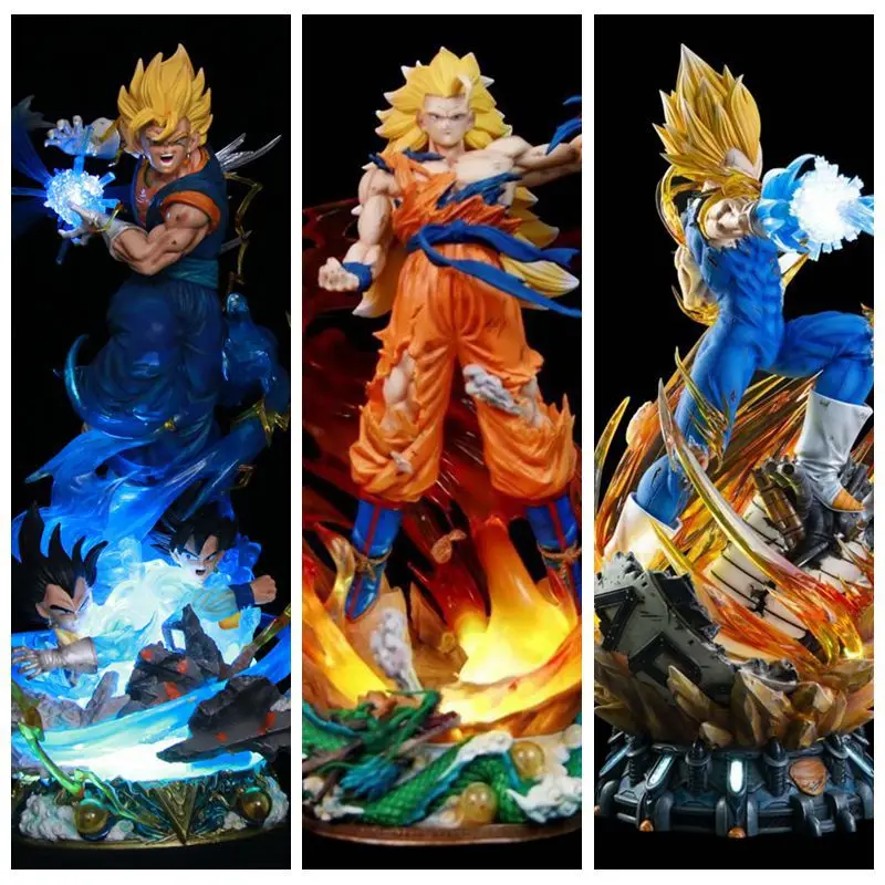 Большая Реалистичная фигурка дракона Ls Vegetto Gk Goku Vegeta трехсторонняя скульптура