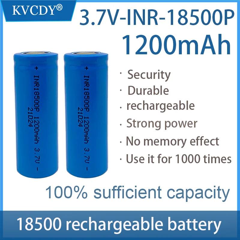 

18500 battery 3.7V 1200mAh rechargeable lithium ion battery,3.7V For strong light flashlight anti-light special lithium battery