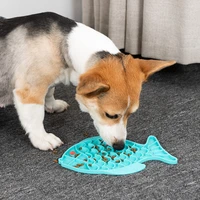 silicone pet dog cat eat slowly prevent choking lick food bowl fish sunflower design dog licking disk pad
