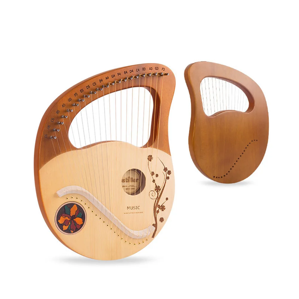 

Premium Mahogany Lyre Harp, 21 Strings, Greek Classical Design, Smooth Surface, Spare Strings and Tuning Wrench