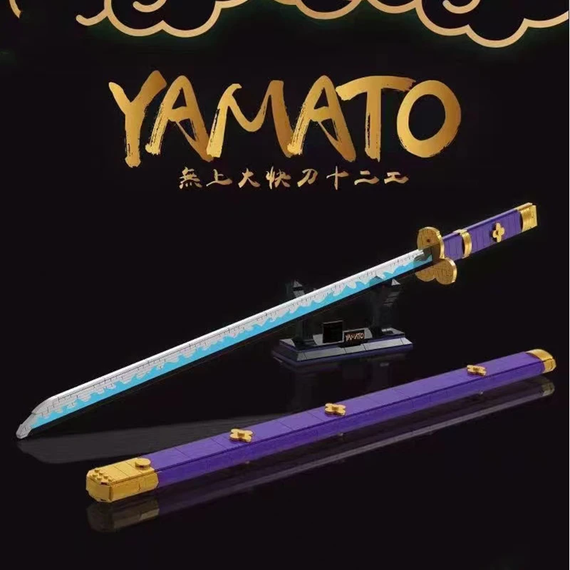 One Piece Building Block Katana Splicing Block Model ABS Block Toy Nichirin Sword Yamato Knife Anime Weapon Model Boy Gifts