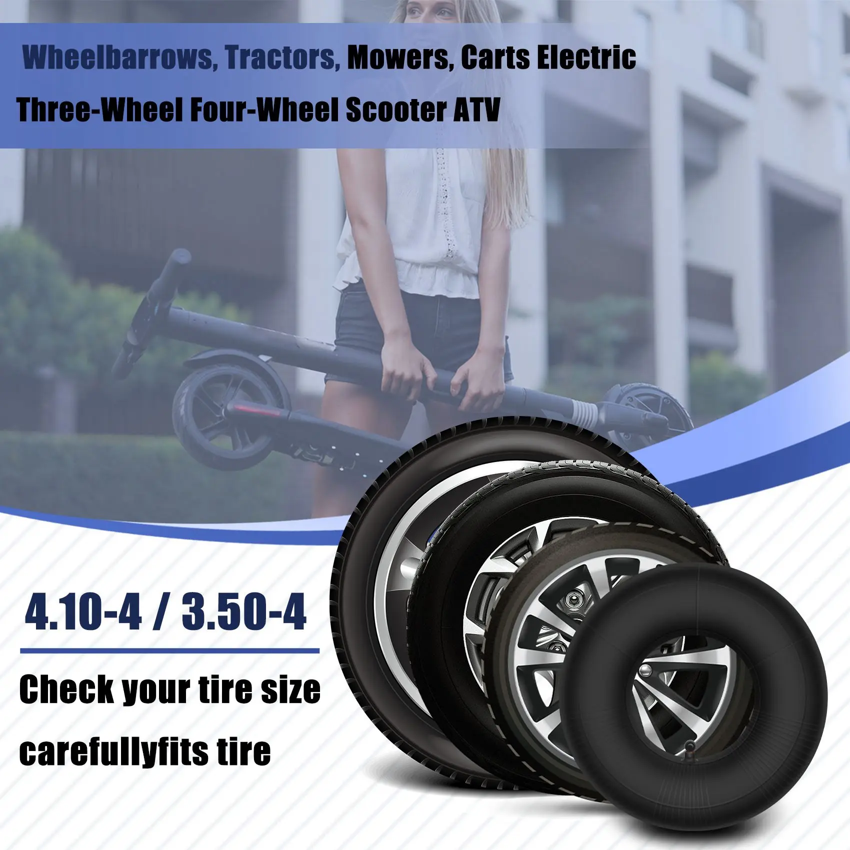 Внутренняя трубка 4.10/3.50-4 для тачек тракторов косилок тележек электрический