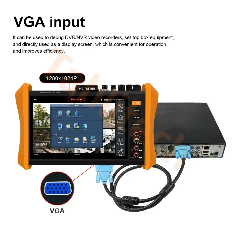 Тест IP-камеры с тестером видеонаблюдения VGA HDMI Тестер IPC H.265 Оптический модуль SFP AHD