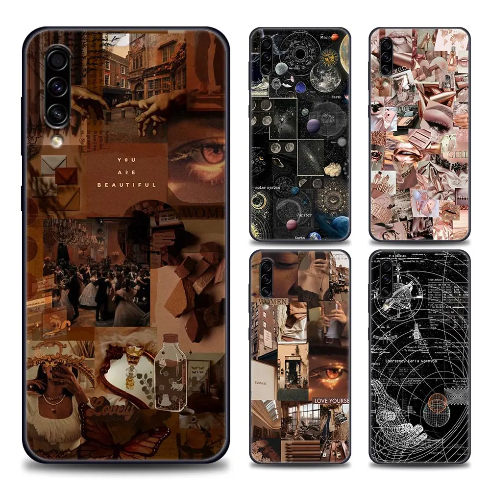 

Phone Case for Samsung Galaxy A10 A20 A30 A40 A50 A60 A70 A90 Note 8 9 10 20 Ultra 5G Soft TPU Case Luxury Aesthetic Collage