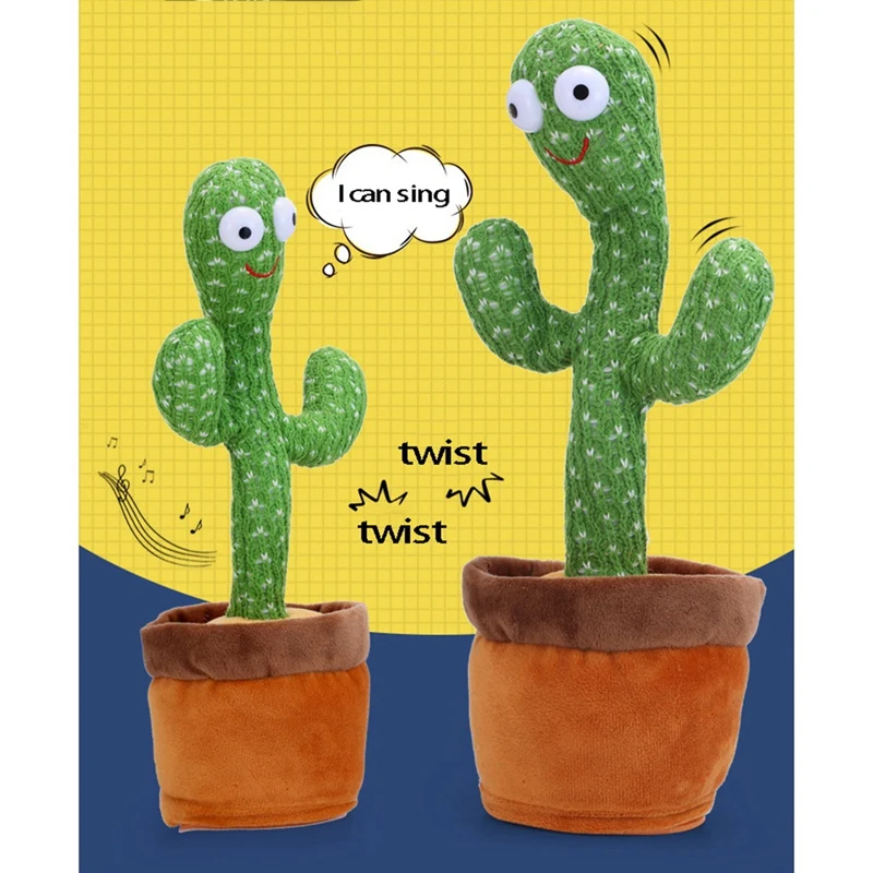 

Adjustable Volume Control, Dancing Cactus Toy Talking Cactus Toy Repeats What You Say Singing Mimicking Cactus Toy