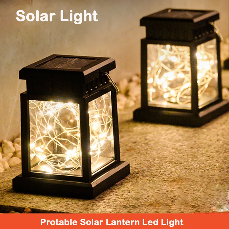 Solar Lights Outdoor Waterproof Led Solar Lamp Garden Decoration Sunlight Panel For House Camping  Hanging Lantern Led Light