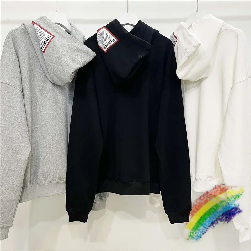 

Heavy Fabric VETEMENTS Patch Hoodie Men Women 1:1 High Quality Hooded Red Cloth Label Vetements Sweatshirts Pullover