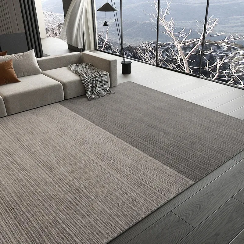 

Japanese Style Gray Coffee Table Mat Living Room Carpet Light Luxury Luxury Bedroom Non-Slip Floor Mat Home Machine Washable Rug