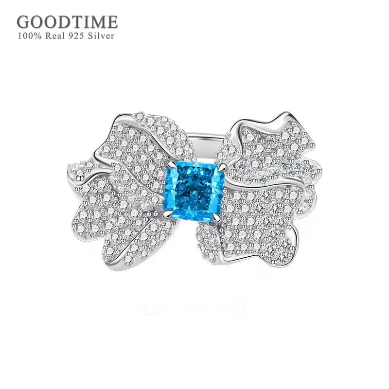 

Luxury Women Ring Pure 100% 925 Sterling Silver Ring High Carbon Pinkl Green Square Stone Jewelry Anniversary Gift For Wedding