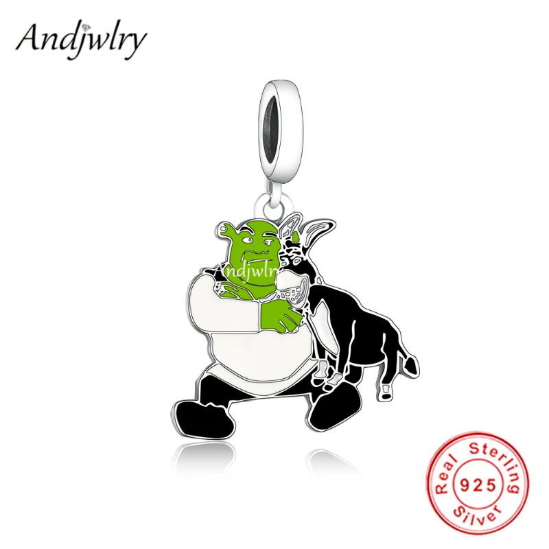 

Fit Bracelet Charms Silver 925 Original Plain Enamel Monster and Donkey Bead Bracelet&Bangle Jewelry Berloque